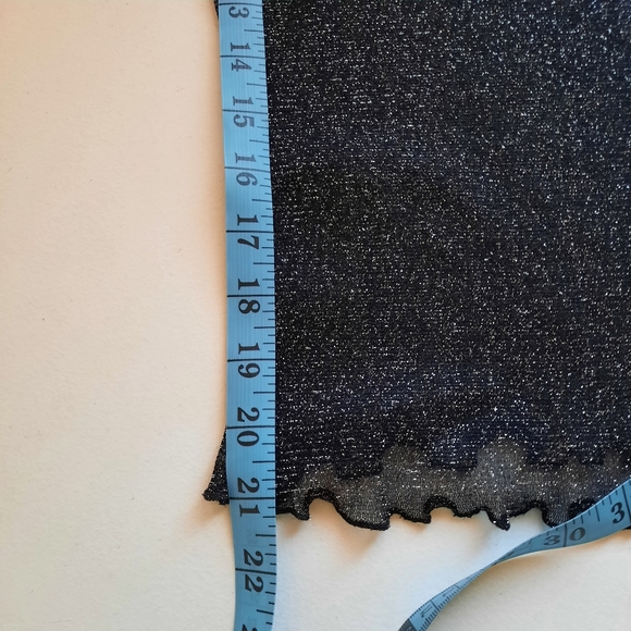 Shein sheer crop top with silver sparkles size S - Picture 11 of 11